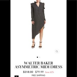 Walter Baker Asymmetric Midi Dress